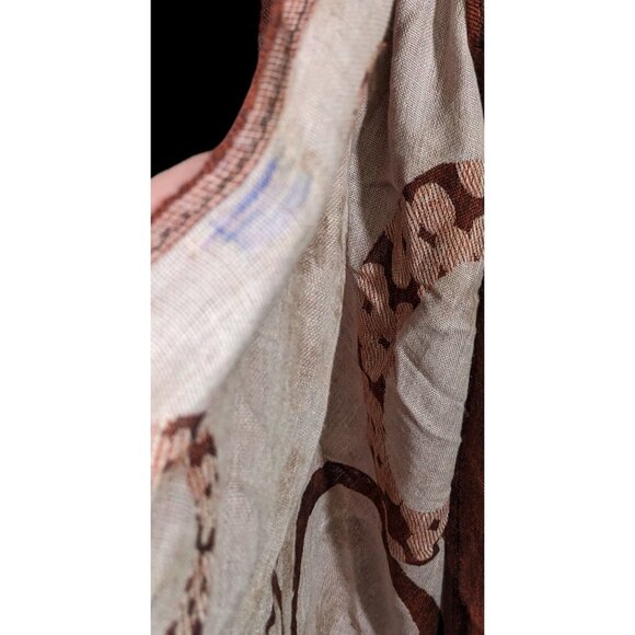 Pashmina Rust And Cream Bubble Print Scarf - Picture 5 of 14